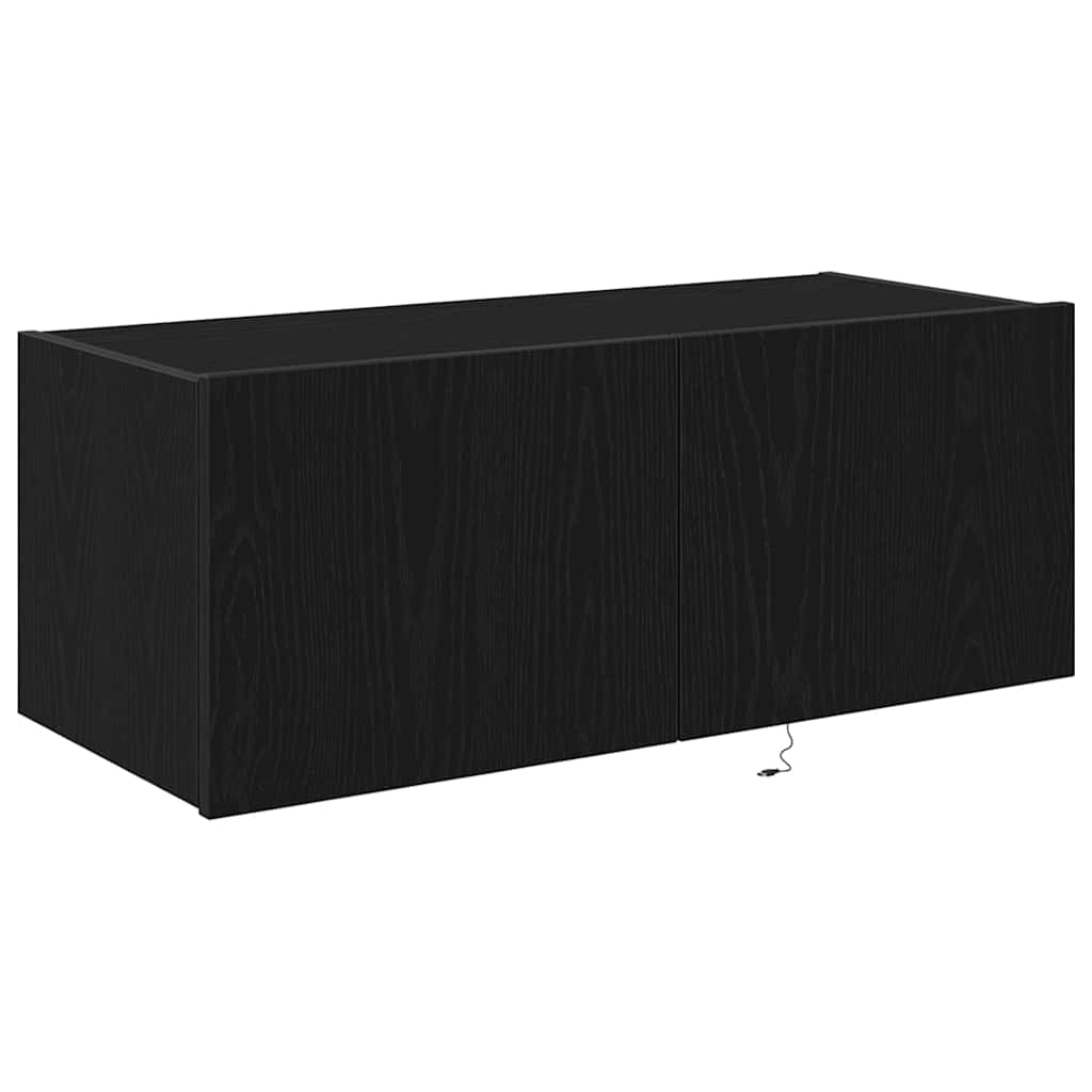 Armário de TV de Parede Carvalho preto 80 x 35 x 31 cm