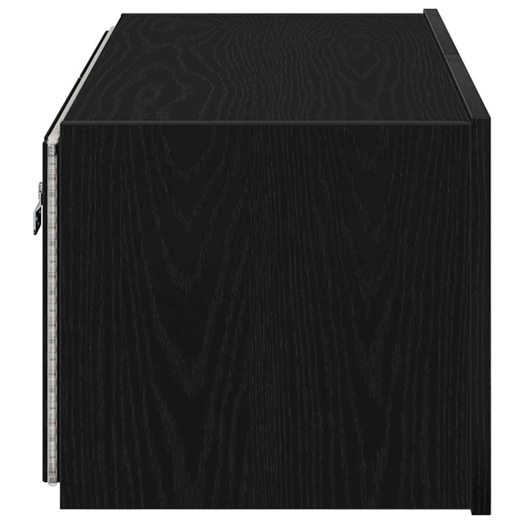 Armário de TV de Parede Carvalho preto 80 x 35 x 31 cm