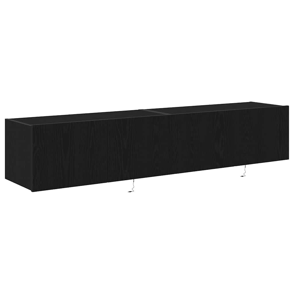 Armário de TV de Parede Carvalho preto 80 x 35 x 31 cm