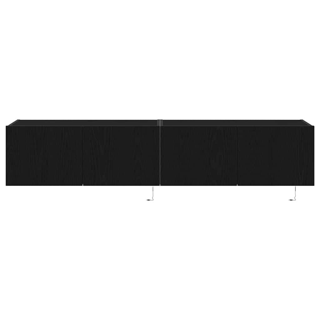 Armário de TV de Parede Carvalho preto 80 x 35 x 31 cm