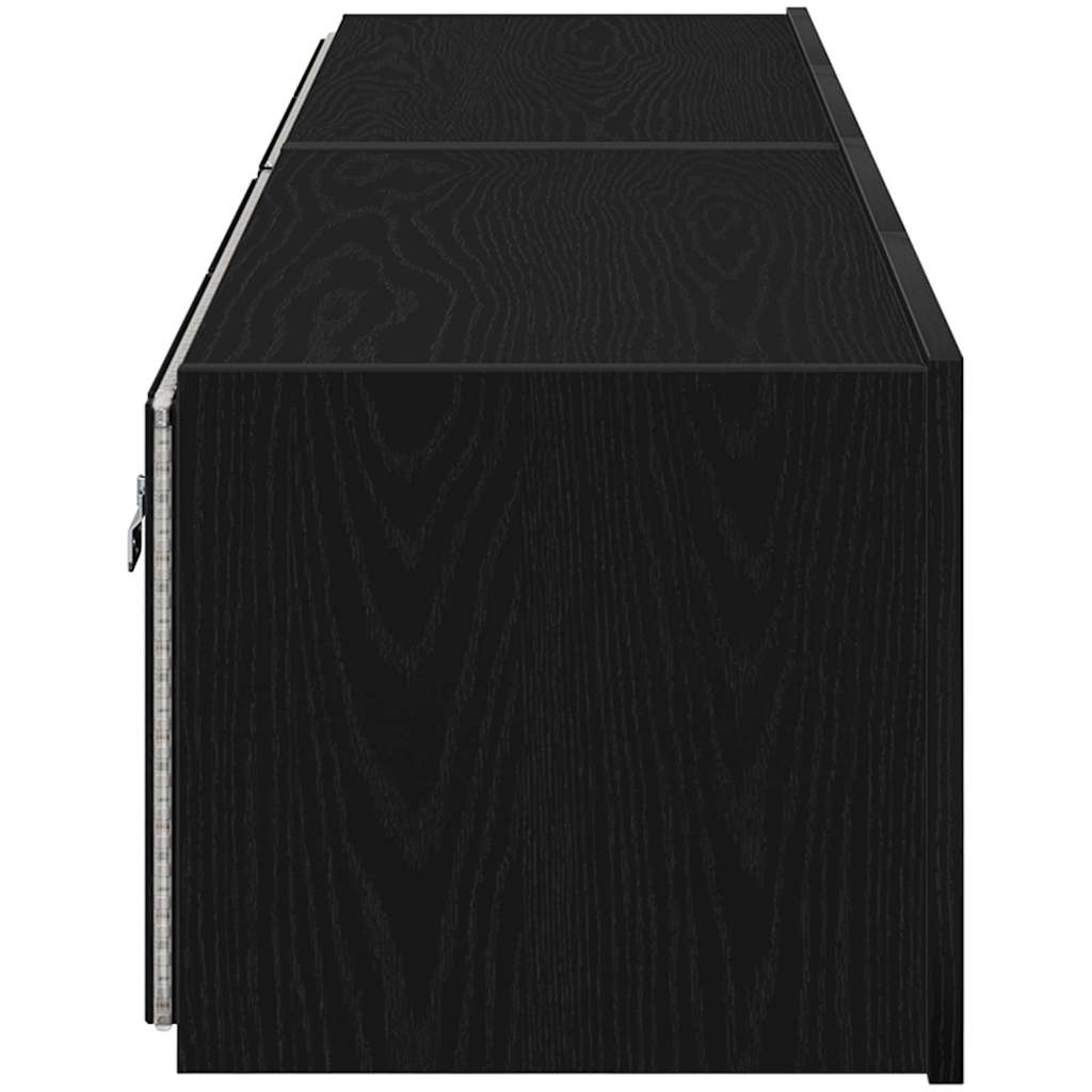 Armário de TV de Parede Carvalho preto 80 x 35 x 31 cm