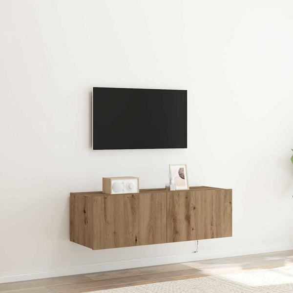 Armário de TV de Parede carvalho artisiano 100 x 35 x 31 cm