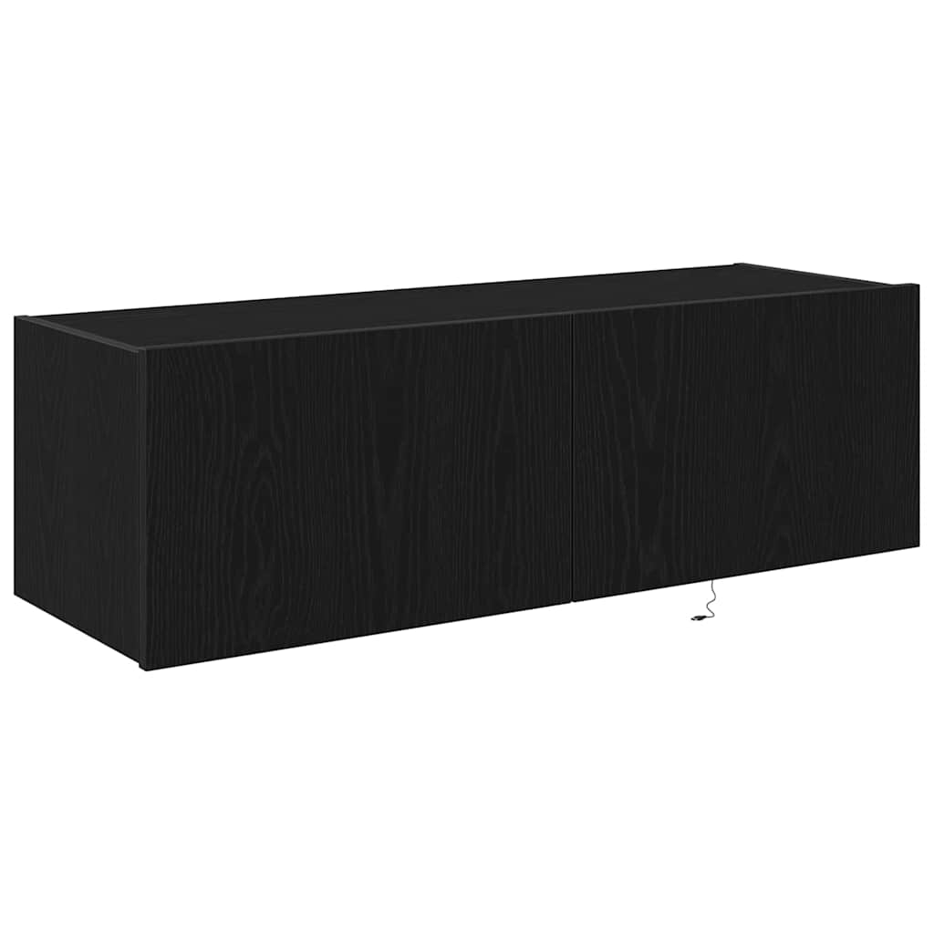 Armário de TV de Parede Carvalho preto 100 x 35 x 31 cm