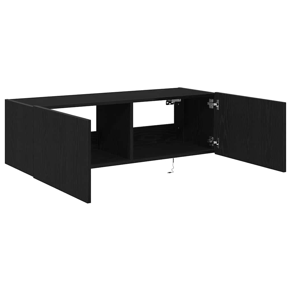 Armário de TV de Parede Carvalho preto 100 x 35 x 31 cm