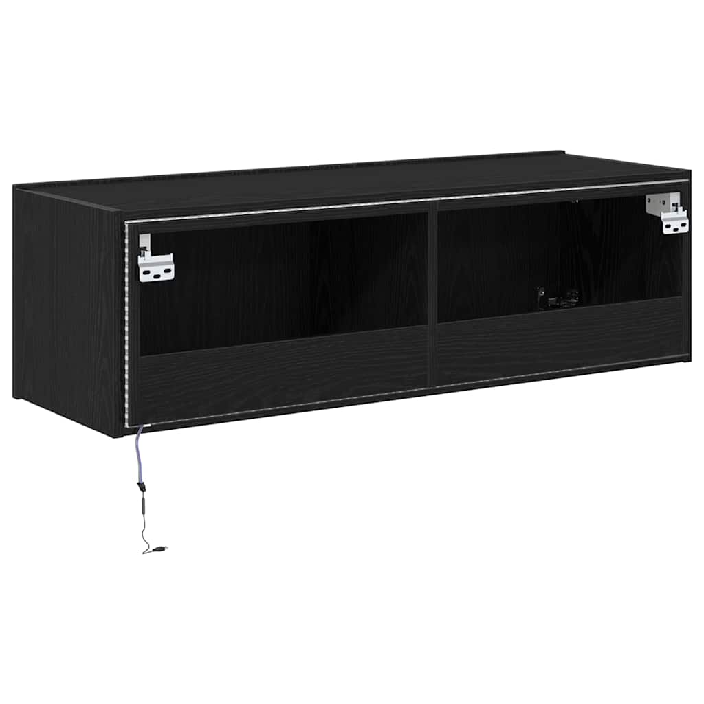 Armário de TV de Parede Carvalho preto 100 x 35 x 31 cm