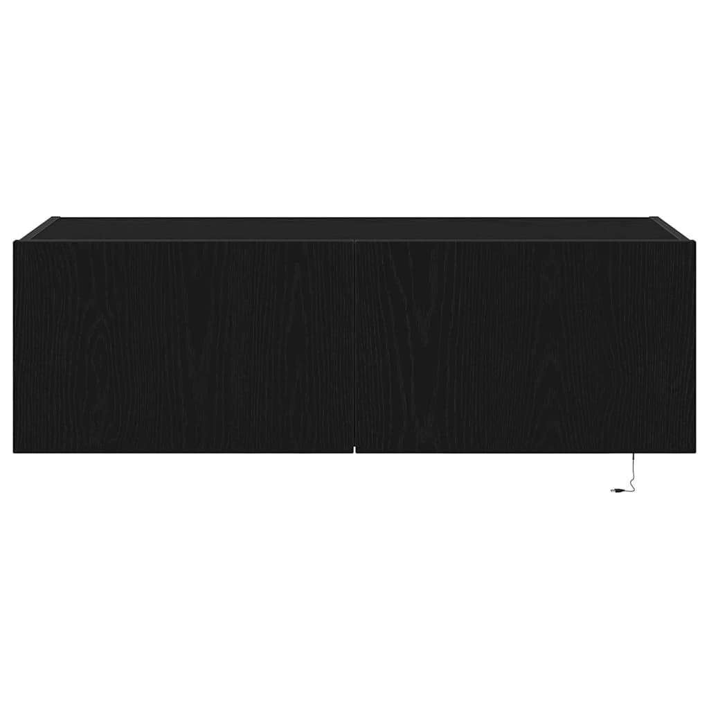 Armário de TV de Parede Carvalho preto 100 x 35 x 31 cm
