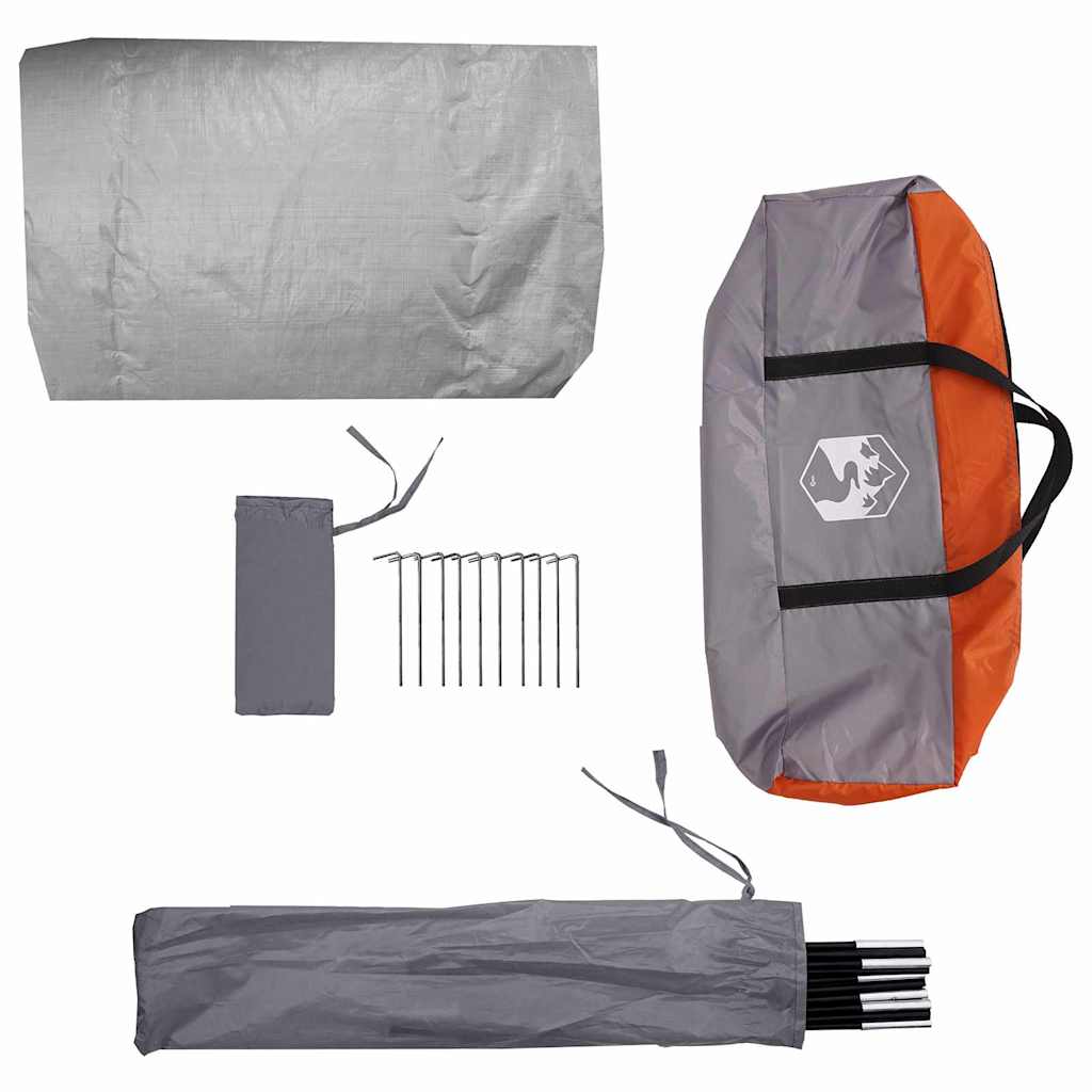 Tenda para arrumação de bicicletas com telhado Cinza e Laranja