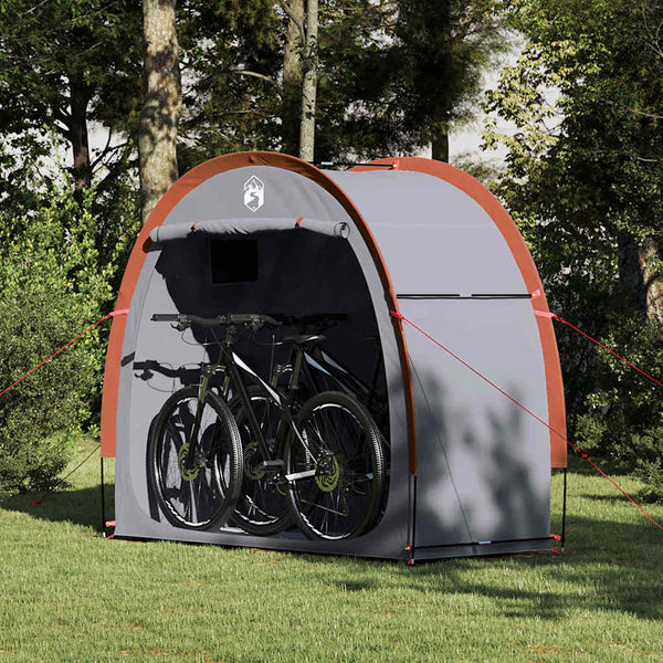 Tenda para arrumação de bicicletas com telhado Cinza e Laranja