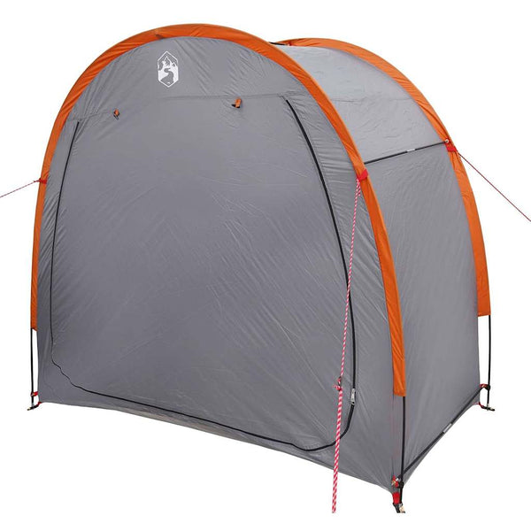 Tenda para arrumação de bicicletas com telhado Cinza e Laranja