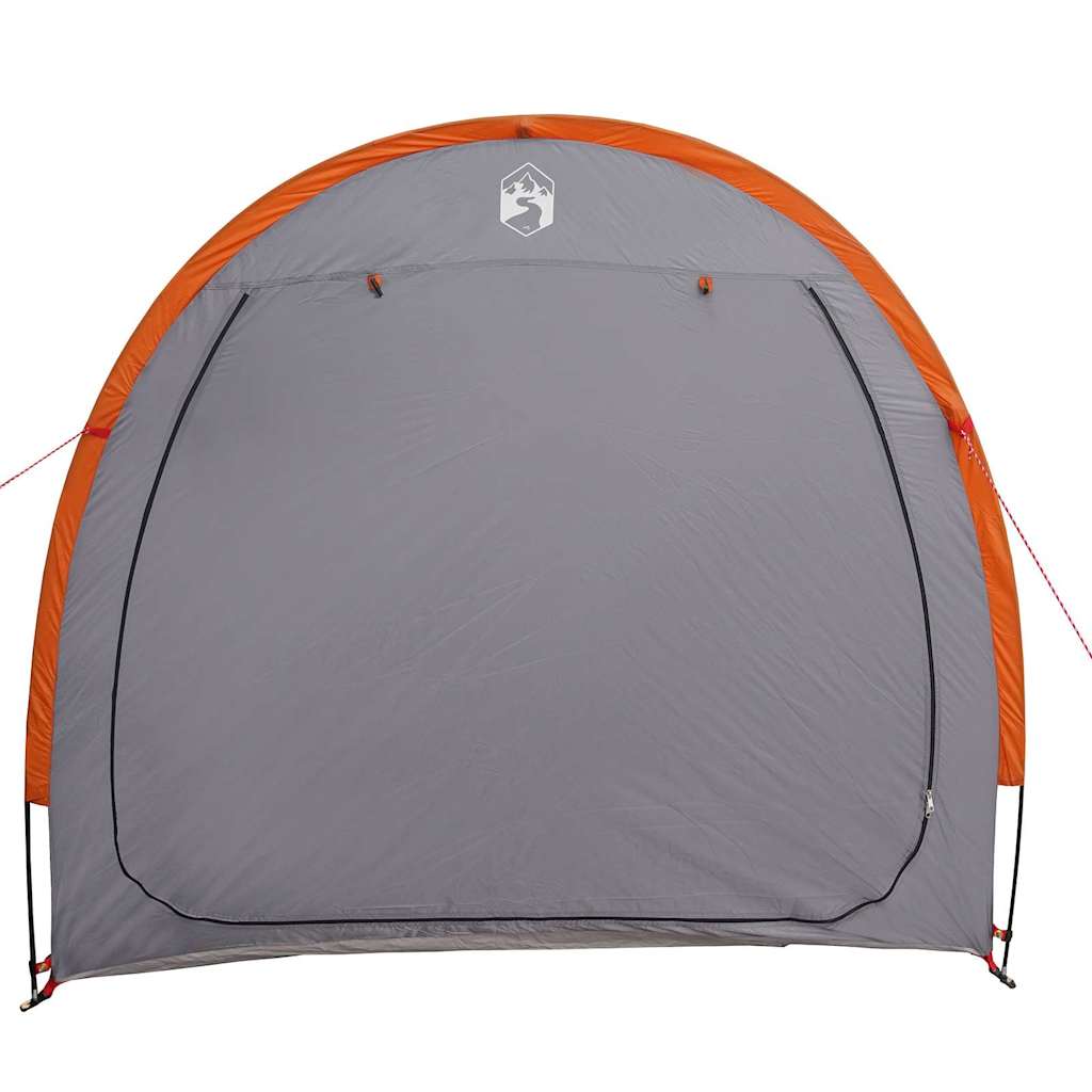 Tenda para arrumação de bicicletas com telhado Cinza e Laranja