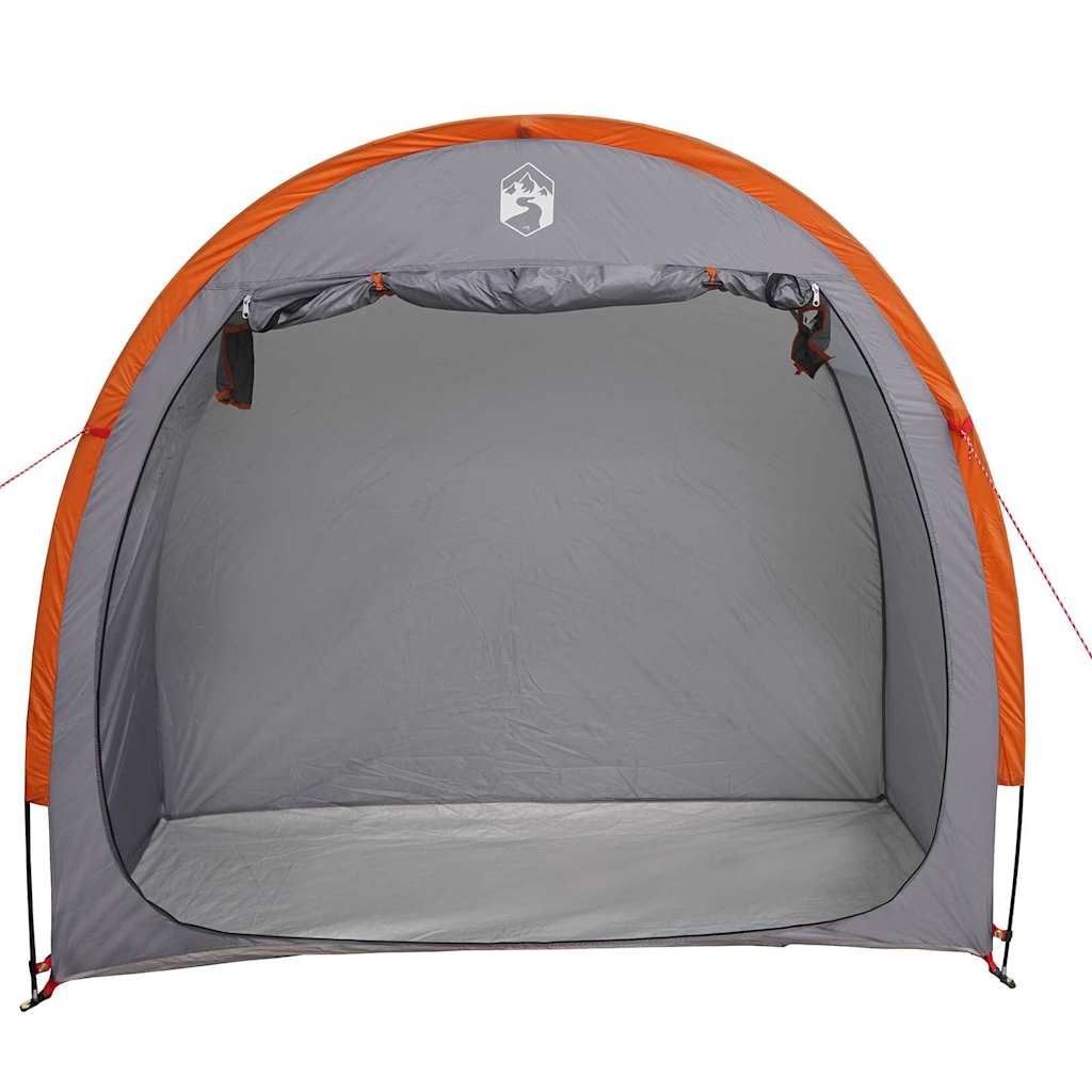 Tenda para arrumação de bicicletas com telhado Cinza e Laranja
