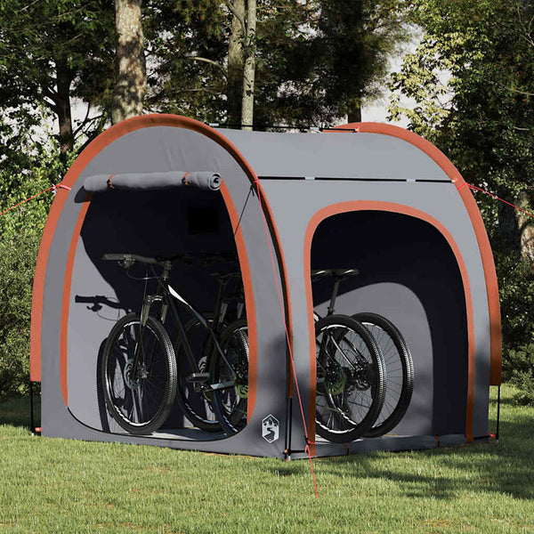 Tenda para arrumação de bicicletas com telhado Cinza e Laranja