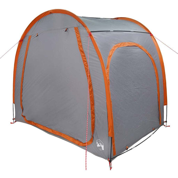 Tenda para arrumação de bicicletas com telhado Cinza e Laranja