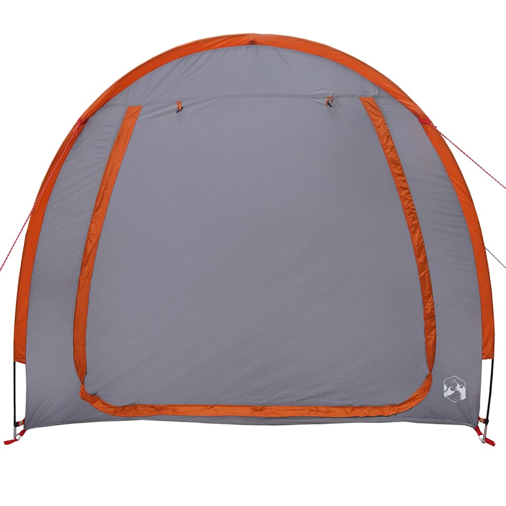 Tenda para arrumação de bicicletas com telhado Cinza e Laranja