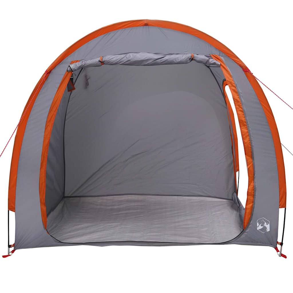 Tenda para arrumação de bicicletas com telhado Cinza e Laranja