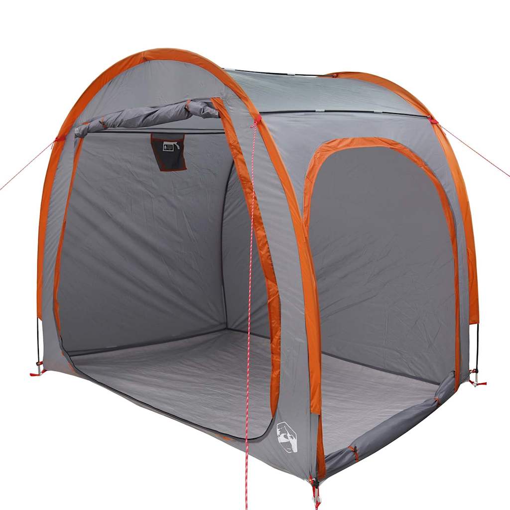 Tenda para arrumação de bicicletas com telhado Cinza e Laranja