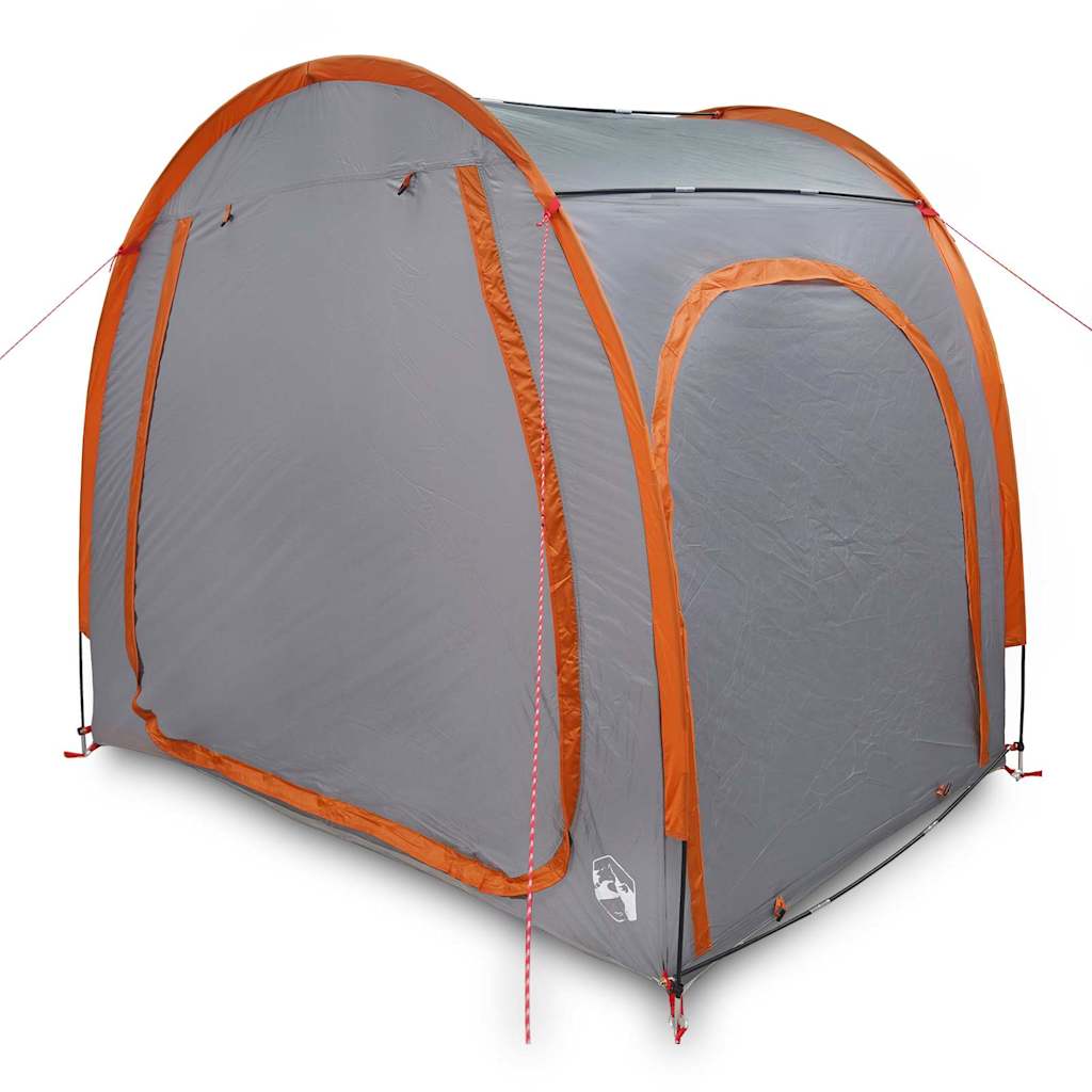 Tenda para arrumação de bicicletas com telhado Cinza e Laranja