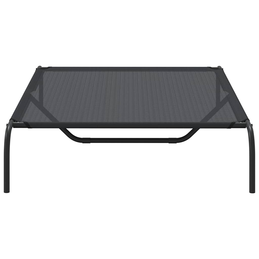 Cama para cães elevada 130x80x20 cm Textilene e aço preto