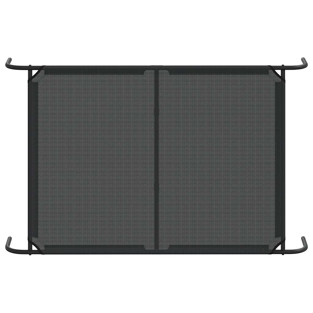 Cama para cães elevada 130x80x20 cm Textilene e aço preto
