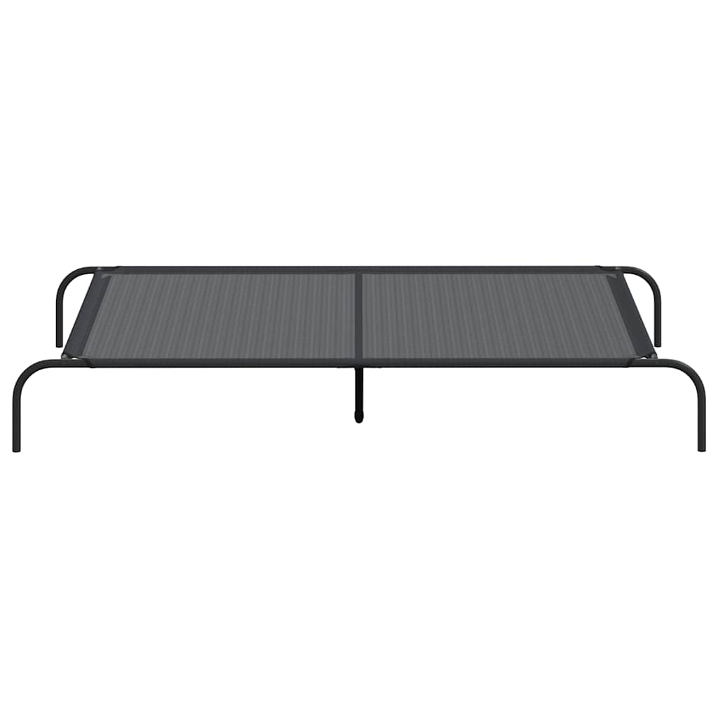 Cama para cães elevada 150x90x20 cm Textilene e aço preto