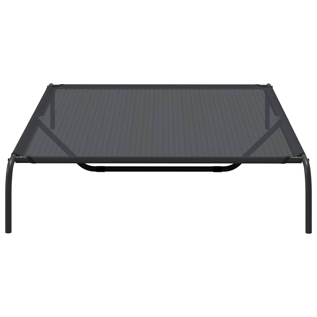 Cama para cães elevada 150x90x20 cm Textilene e aço preto