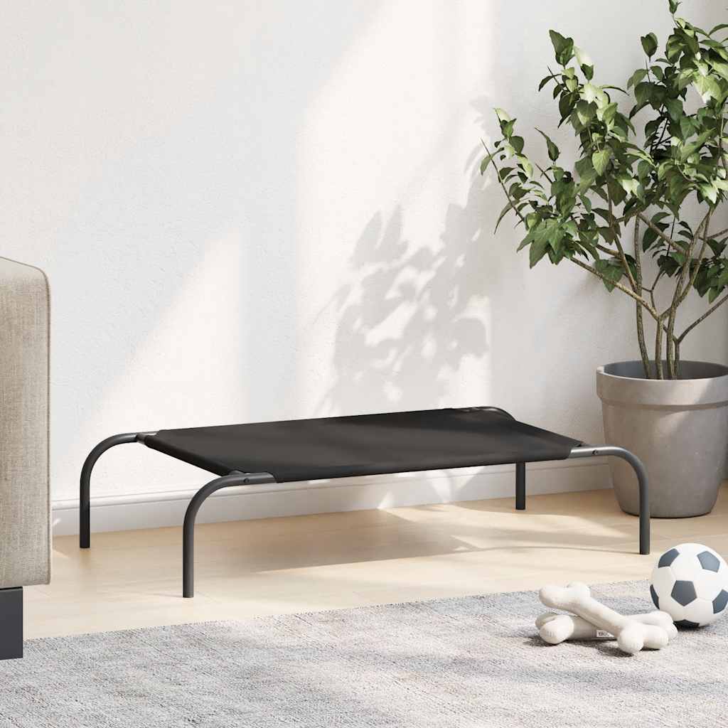 Cama para cães elevada 90x50x20cm tecido oxford e aço preto