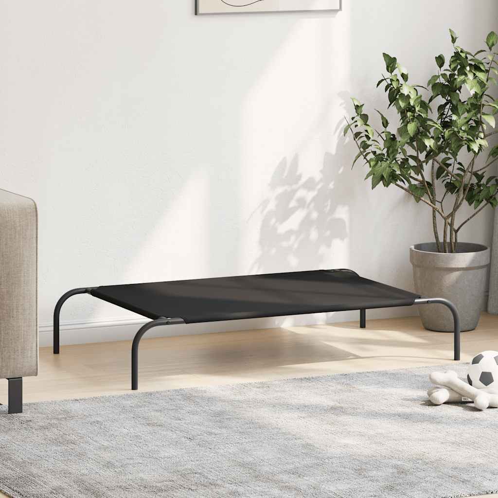Cama para cães elevada 110x65x20 cm tecido oxford e aço preto