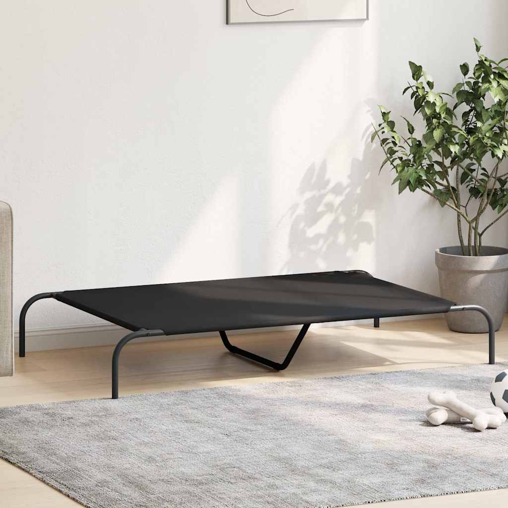 Cama para cães elevada 130x80x20cm tecido oxford e aço preto