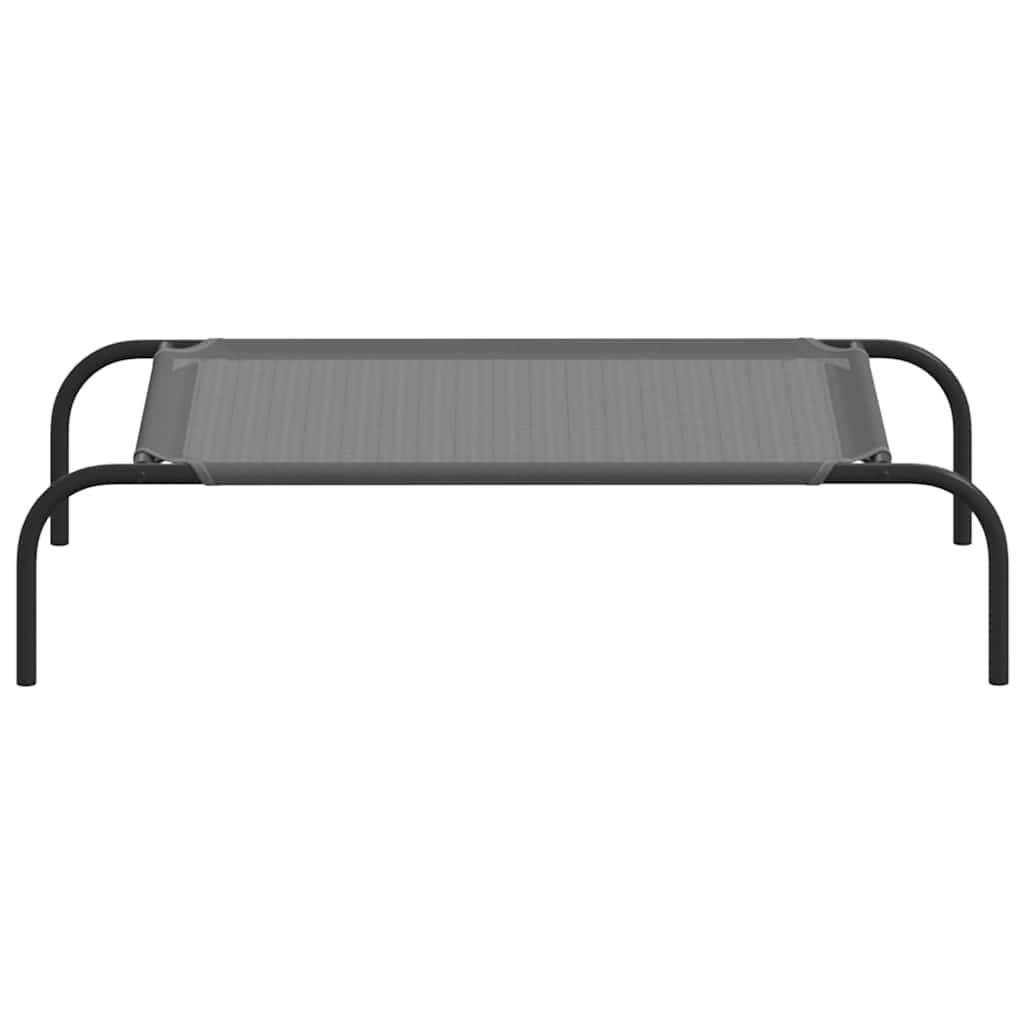 Cama para cães elevada 90x50x20 cm Textilene e aço cinzento