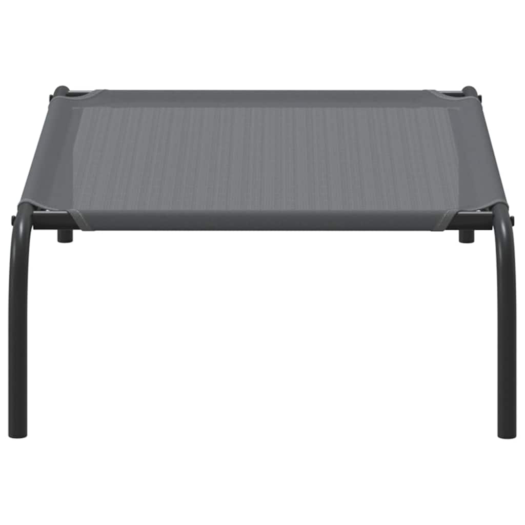 Cama para cães elevada 90x50x20 cm Textilene e aço cinzento