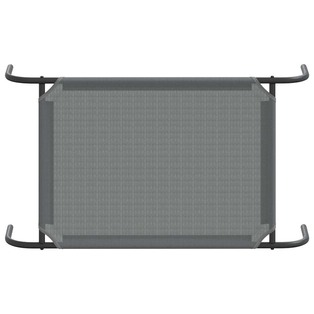 Cama para cães elevada 90x50x20 cm Textilene e aço cinzento