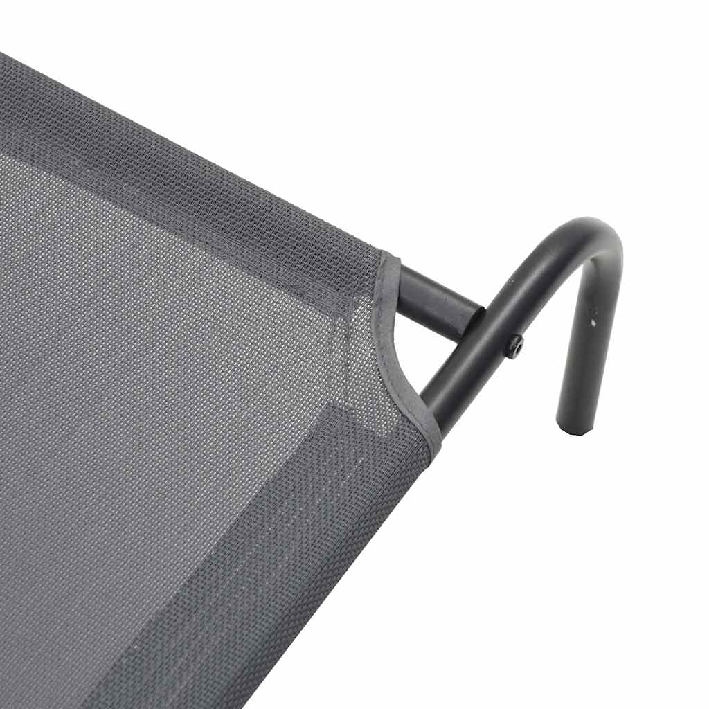 Cama para cães elevada 90x50x20 cm Textilene e aço cinzento