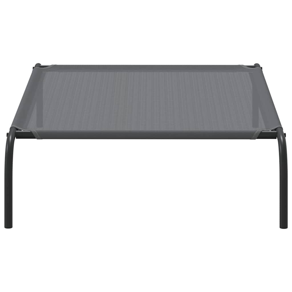 Cama para cães elevada 110x65x20 cm Textilene e aço cinzento