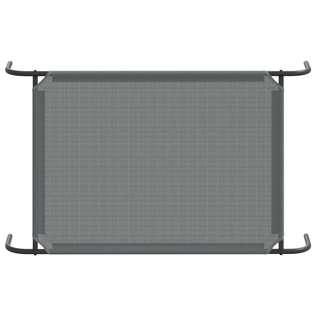 Cama para cães elevada 110x65x20 cm Textilene e aço cinzento
