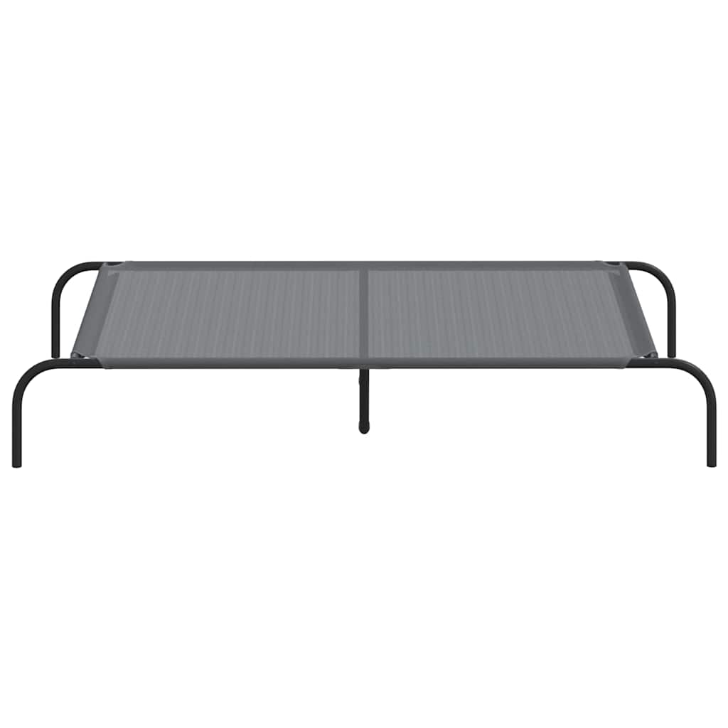 Cama para cães elevada 130x80x20 cm Textilene e aço cinzento