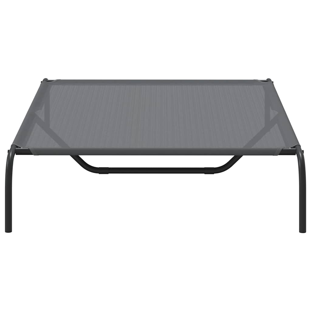 Cama para cães elevada 130x80x20 cm Textilene e aço cinzento