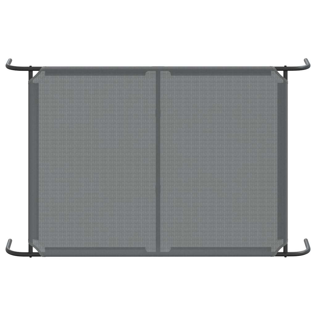 Cama para cães elevada 130x80x20 cm Textilene e aço cinzento