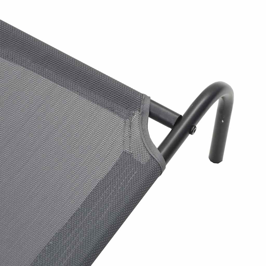 Cama para cães elevada 130x80x20 cm Textilene e aço cinzento