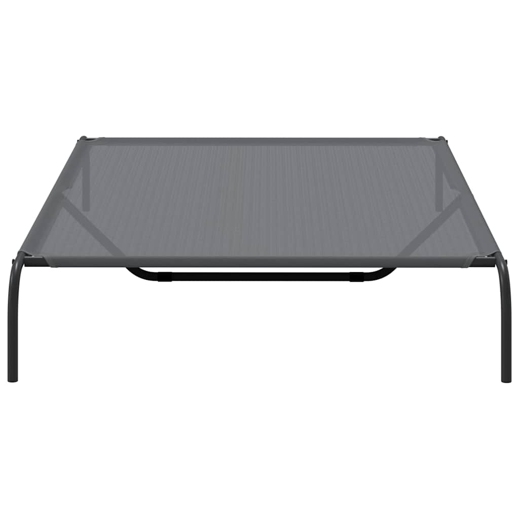 Cama para cães elevada 150x90x20 cm Textilene e aço cinzento