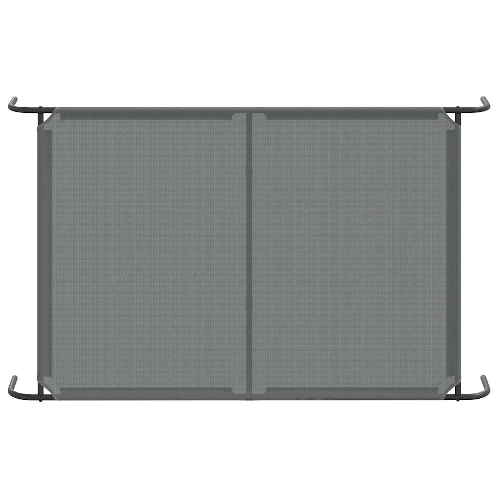 Cama para cães elevada 150x90x20 cm Textilene e aço cinzento