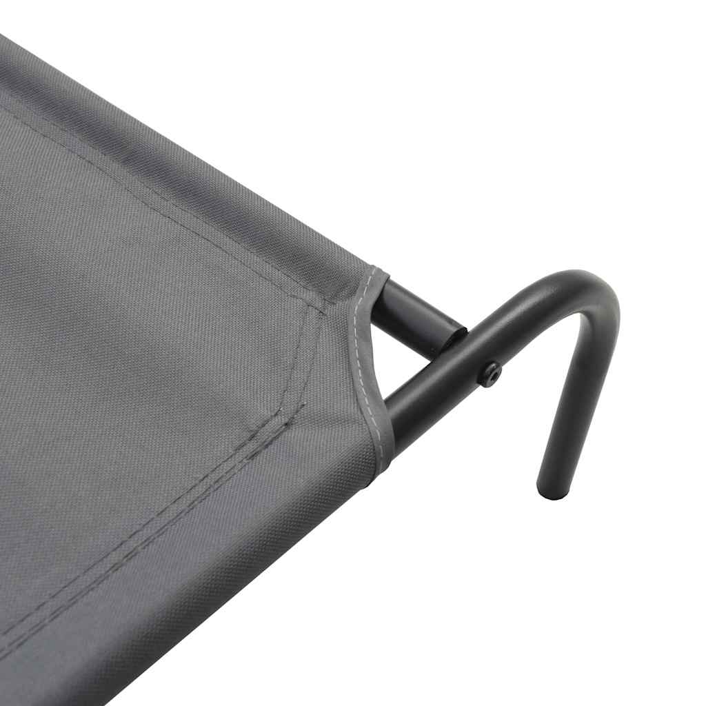 Cama para cães elevada 90x50x20cm tecido oxford e aço cinzento