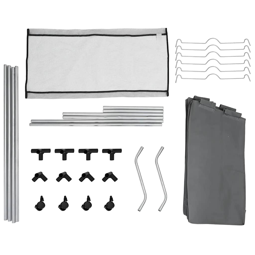Cesto para roupa suja com rodas 3 compartimentos cinzento
