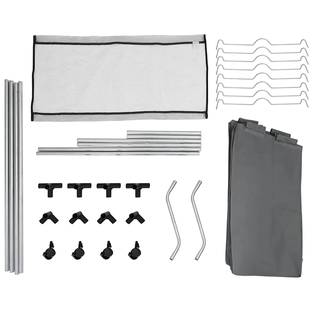 Cesto para roupa suja com rodas 4 compartimentos cinzento