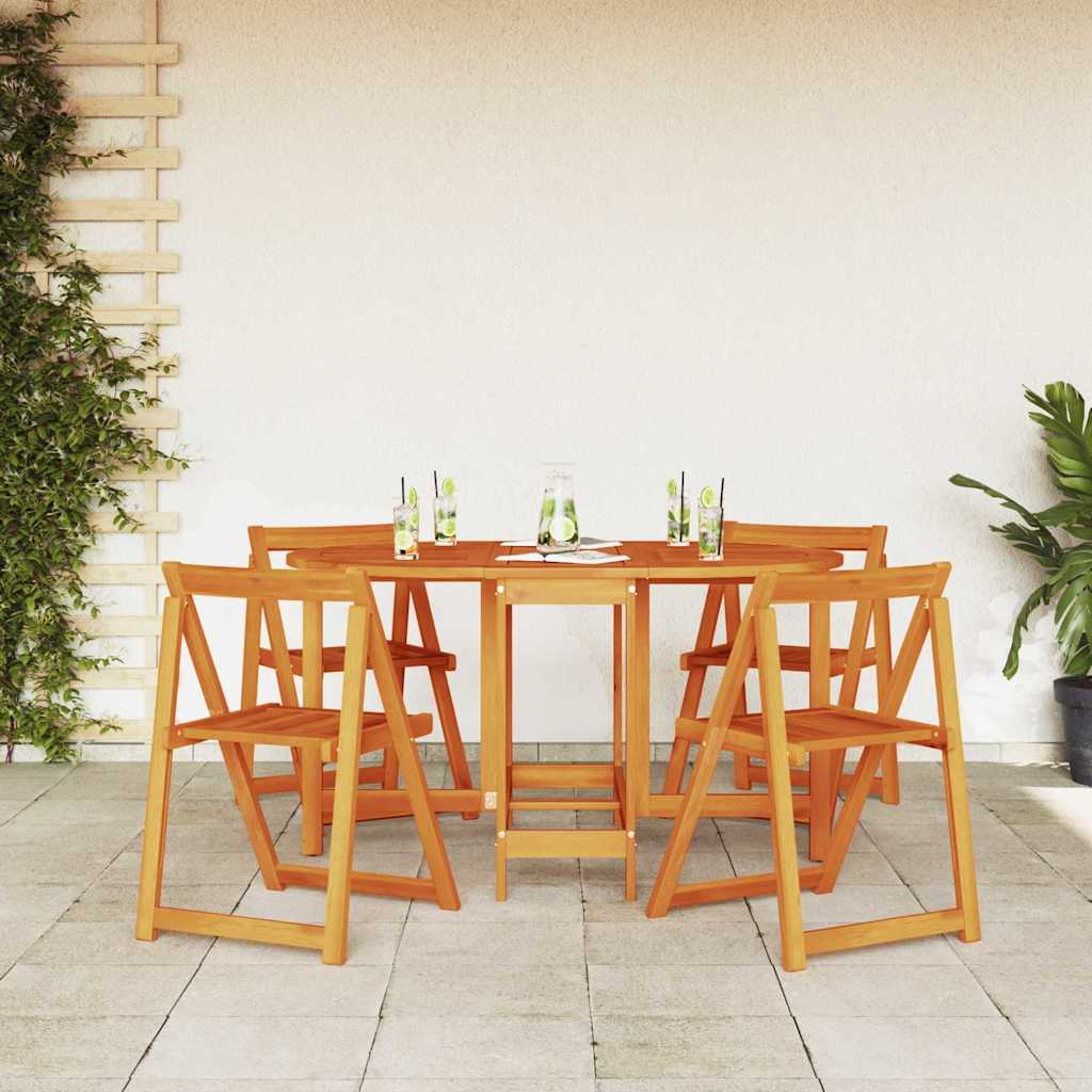 Mesa de Jardim Dobrar 5 pcs Castanho 110 x 60 x 72 cm