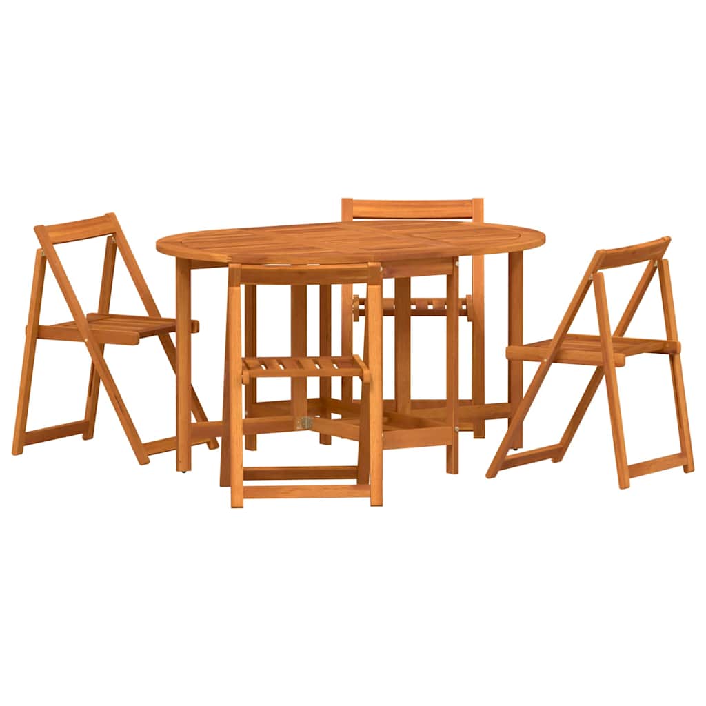 Mesa de Jardim Dobrar 5 pcs Castanho 110 x 60 x 72 cm