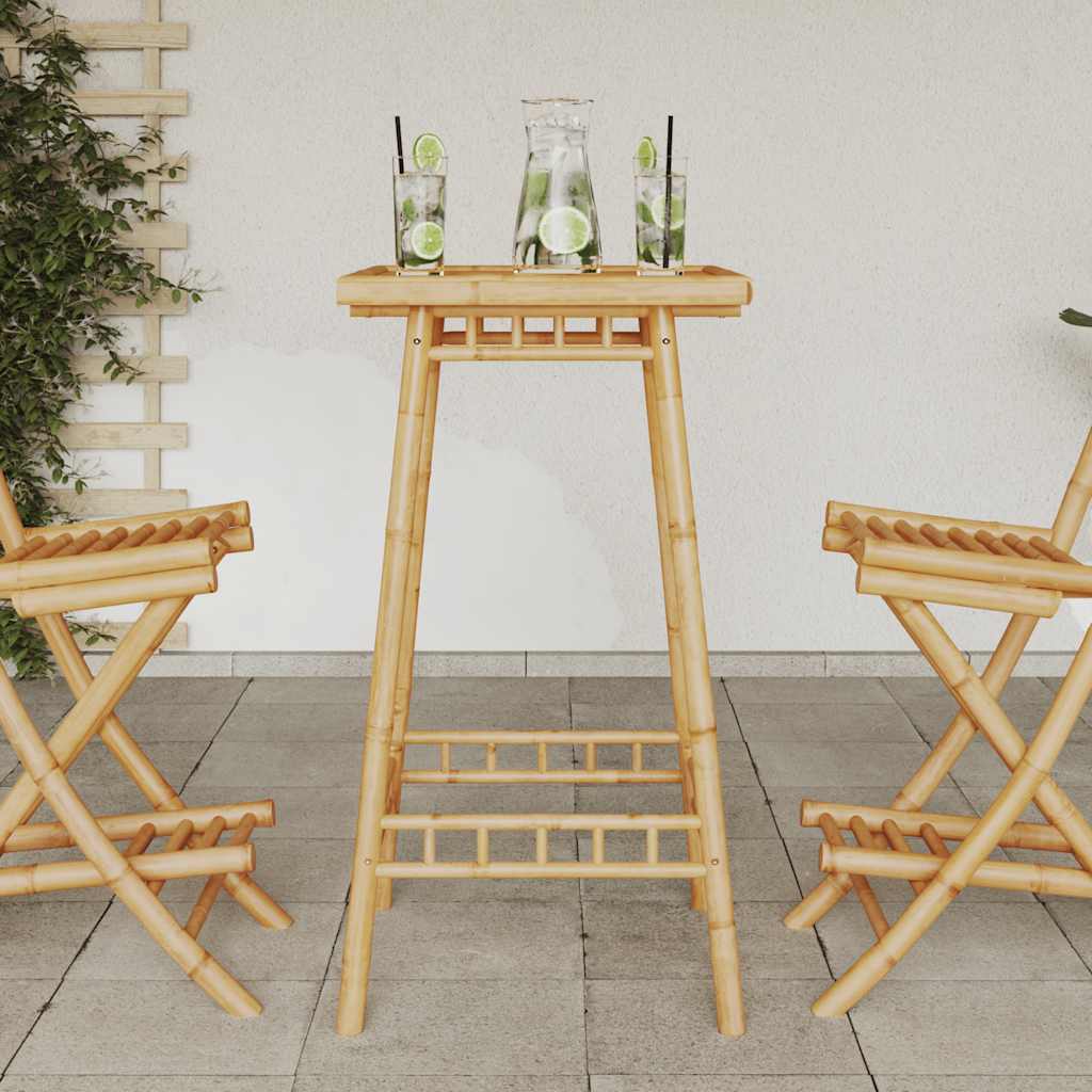 Mesa de bar para exterior quadrado 55x55x100 cm bambu