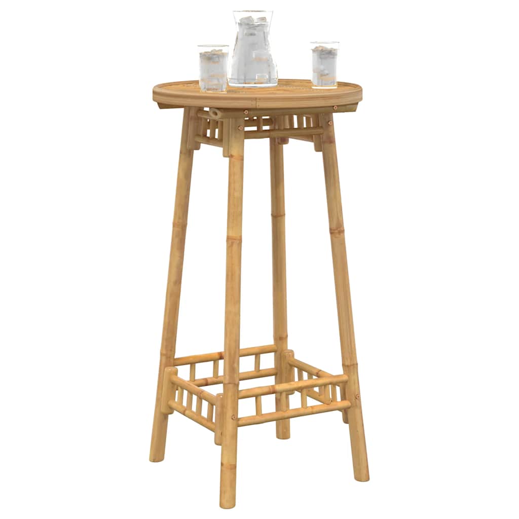 Mesa de bar para exterior redondo Ø55x100 cm bambu