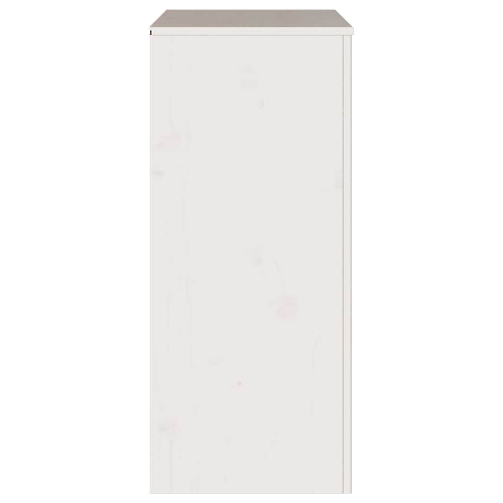 Baú de Gavetas Branco 76.5 x 40 x 91 cm Madeira de pinho maciça