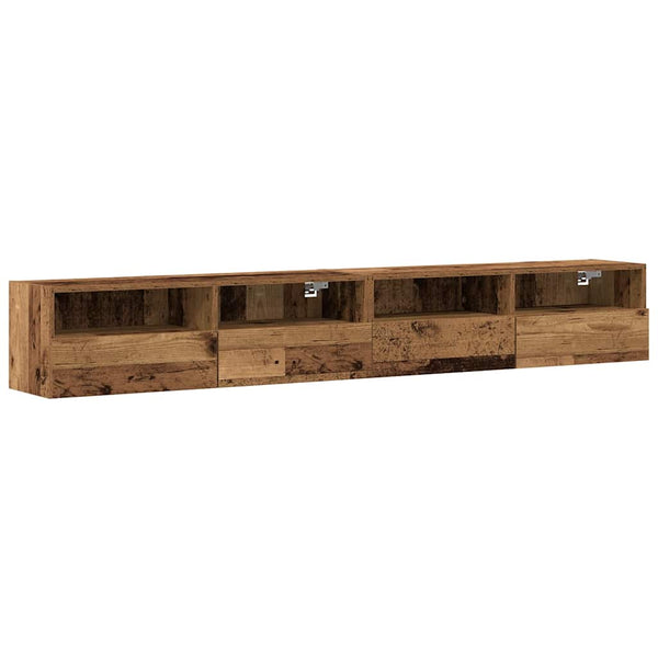 Armário de TV de Parede 2 pcs Madeira Antiga 100 x 30 x 30 cm