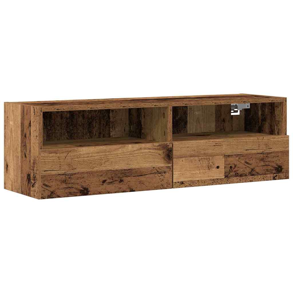 Armário de TV de Parede 2 pcs Madeira Antiga 100 x 30 x 30 cm
